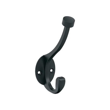 Amerock Adare Traditional Double Prong Matte Black Wall Hook H55465MB